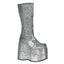 Demonia STACK-301G Silver Gltr Platform Heels