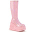 Demonia STOMP-200 Black. Pink Hologram Stretch Knee-High Boots
