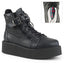 V-CREEPER-566 Black Vegan Leather