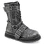 Demonia VALOR-220 Black Silver Rub Off Knee-High Boots
