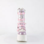 Demonia ASHES-120 Baby Pink Lavender Holographic Knee-High Boots