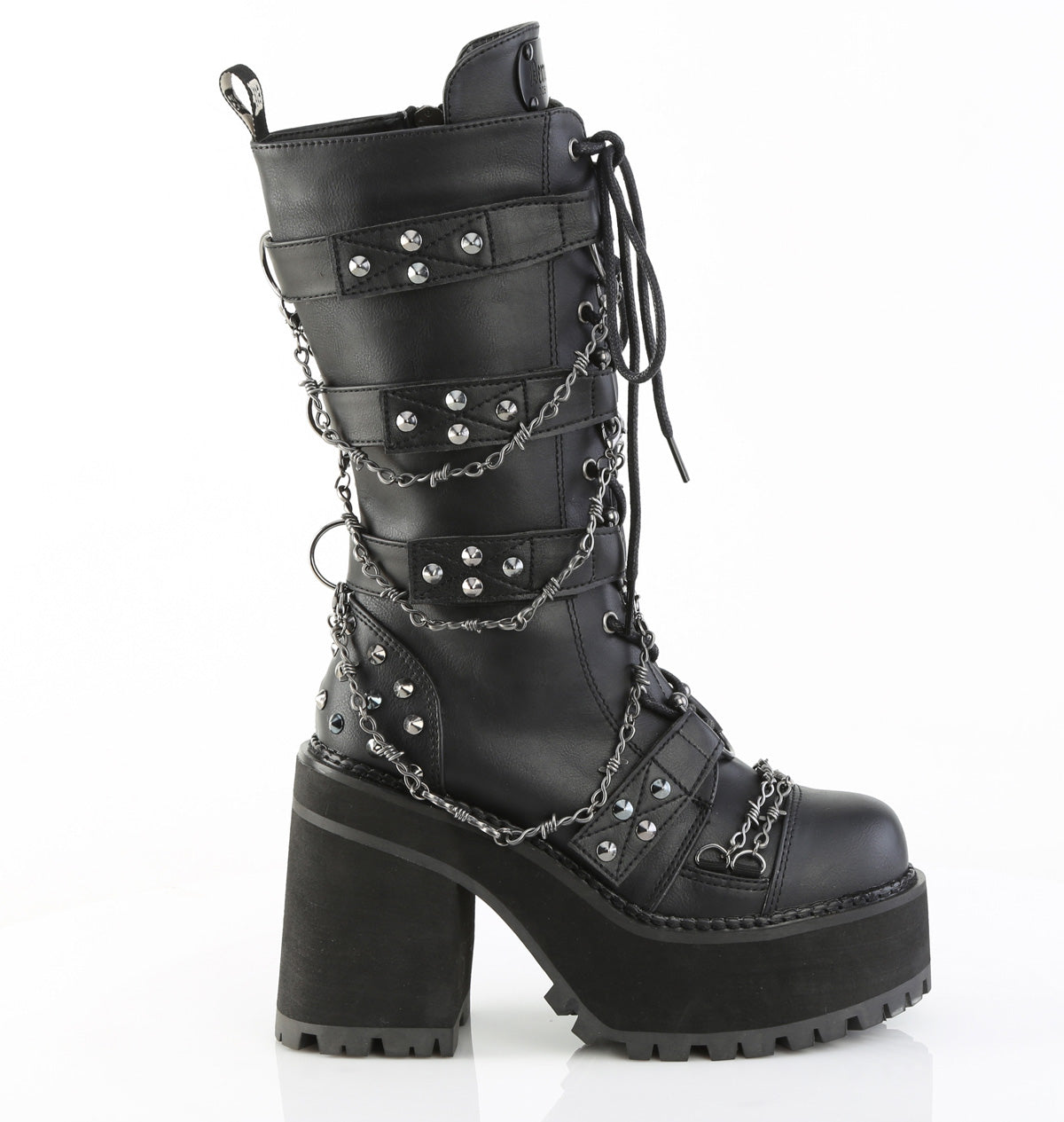 ASSAULT-117 Black Vegan Leather