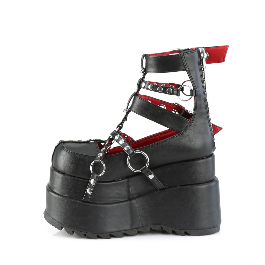 Demonia BEAR-28 Black Ankle Boots