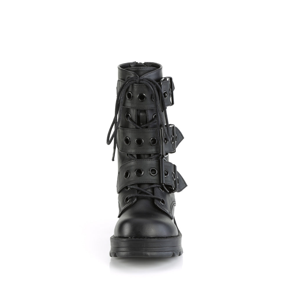 BRATTY-118 Black Vegan Leather