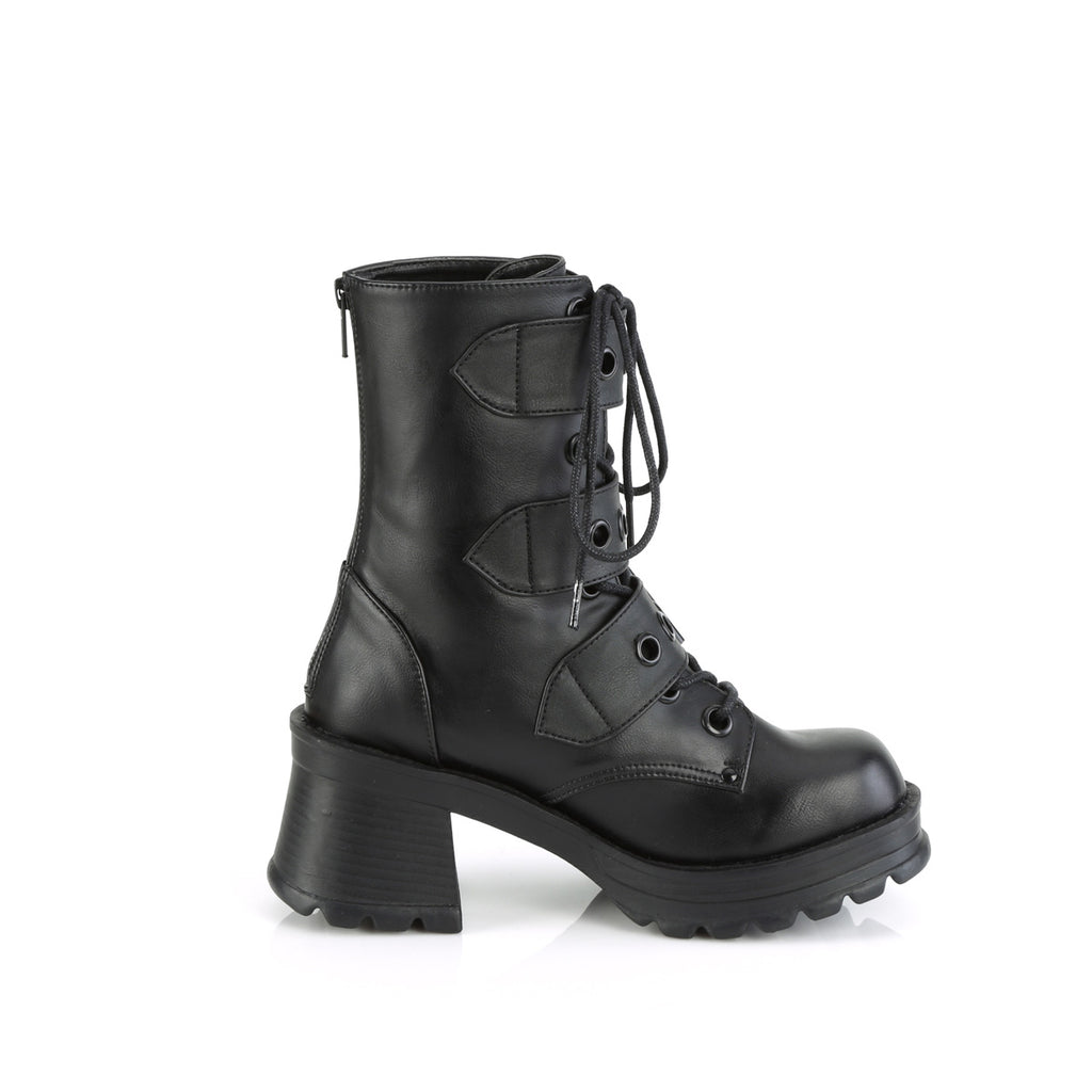 BRATTY-118 Black Vegan Leather