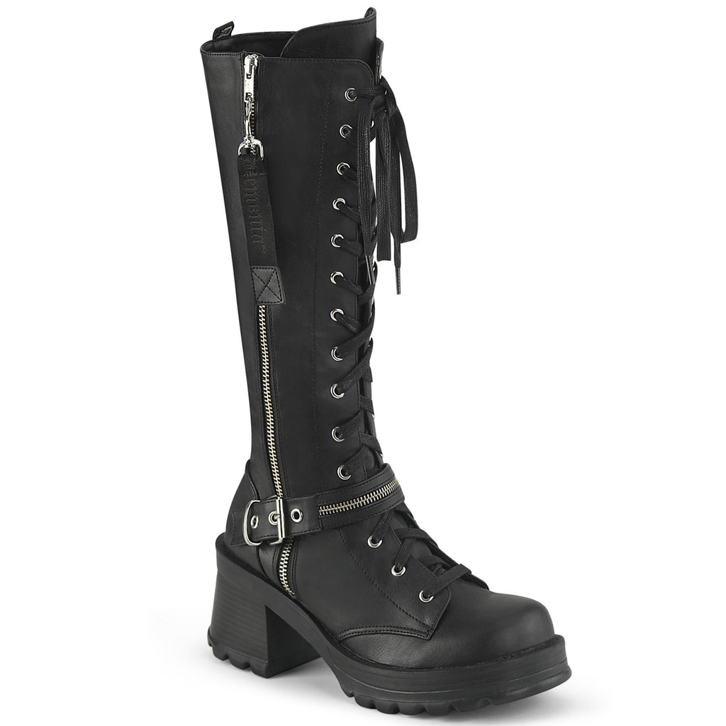 BRATTY-206 Black Vegan Leather