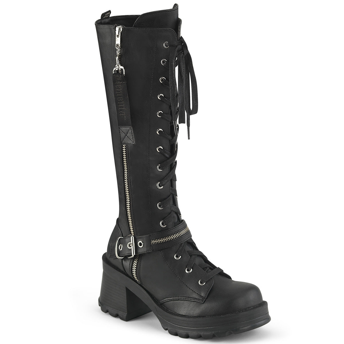 BRATTY-206 Black Vegan Leather