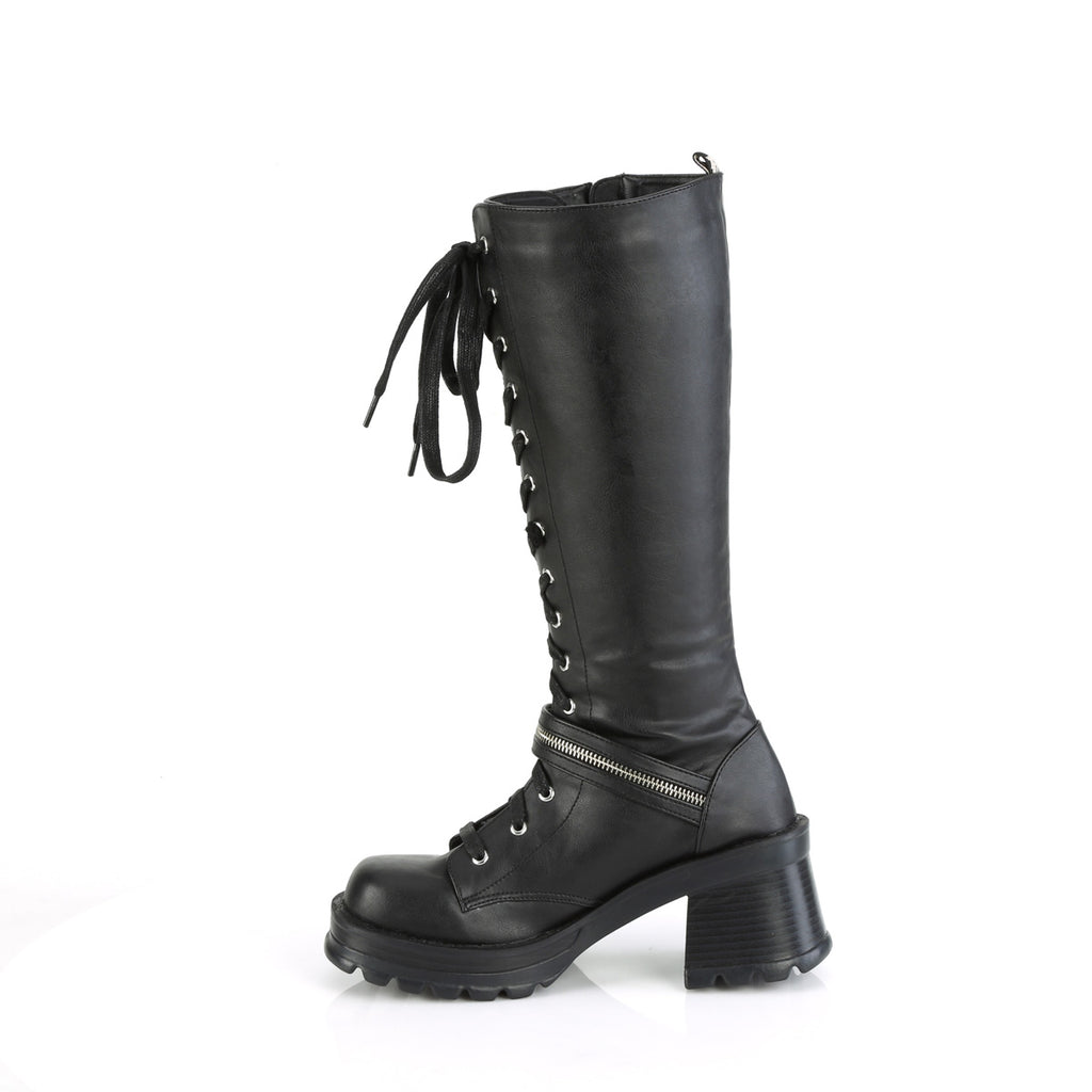 BRATTY-206 Black Vegan Leather