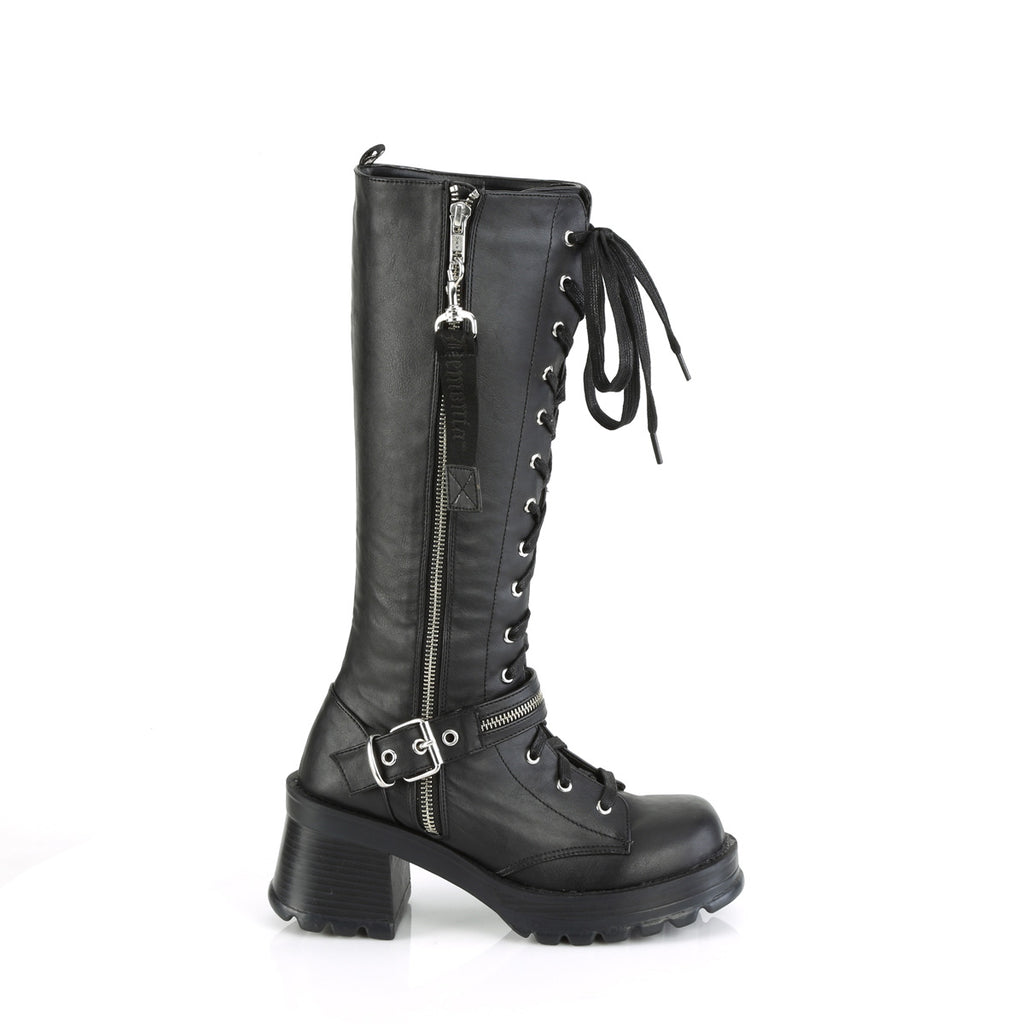 BRATTY-206 Black Vegan Leather