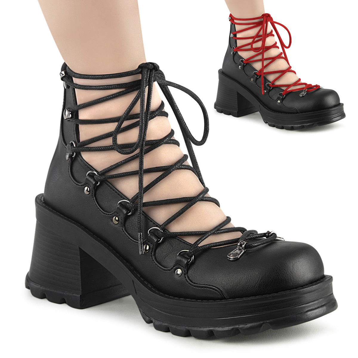 BRATTY-32 Black Vegan Leather Main image