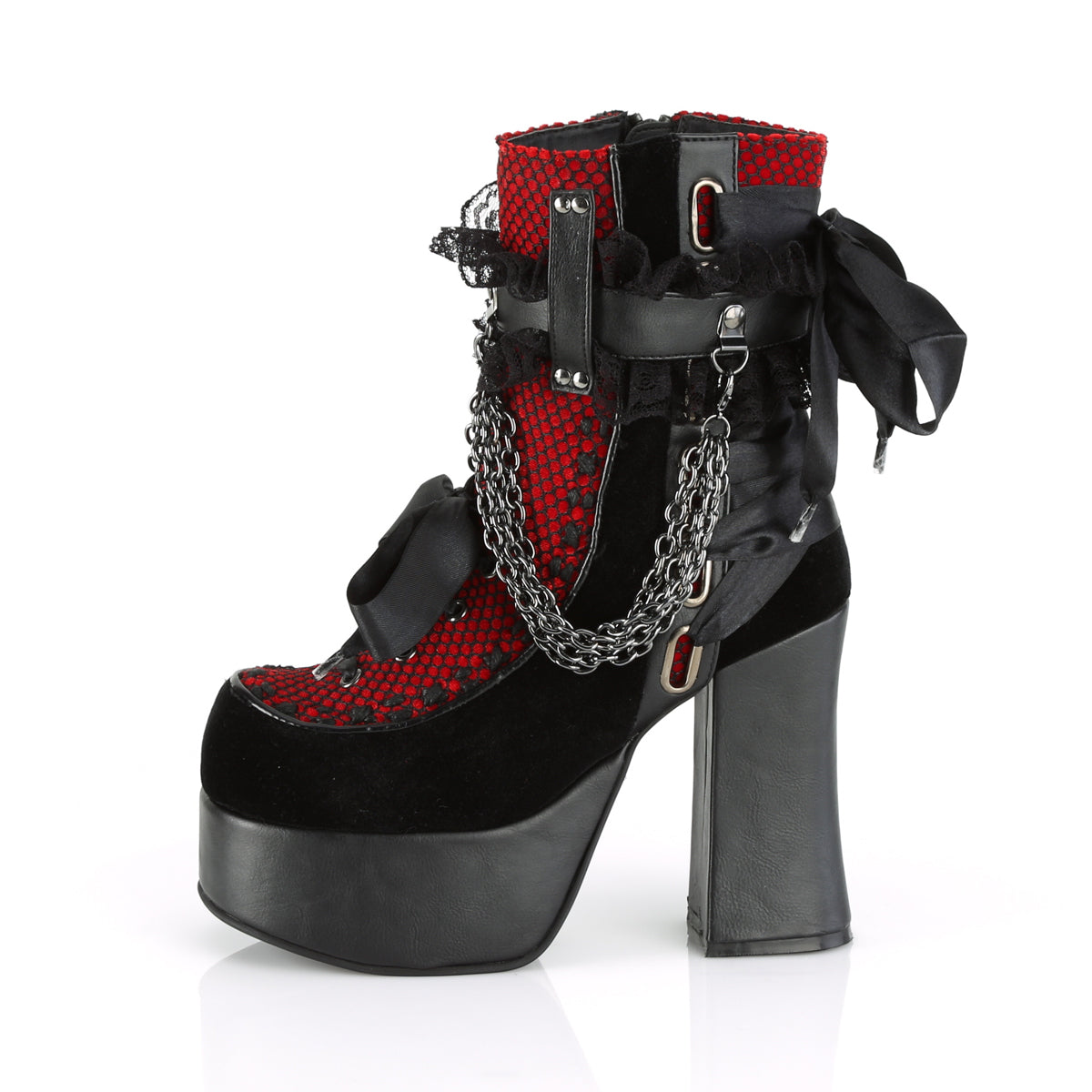 CHARADE-110 Black Red Velvet