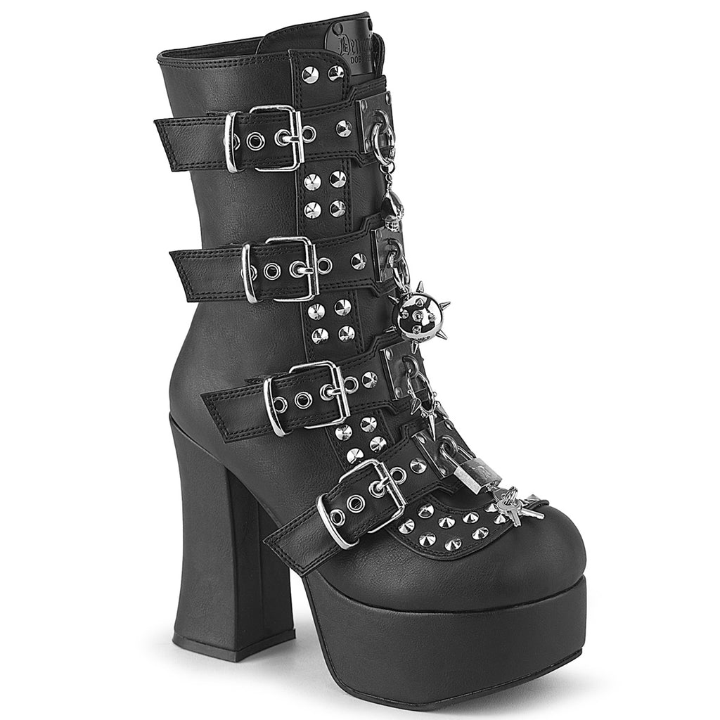 CHARADE-118 Black Vegan Leather