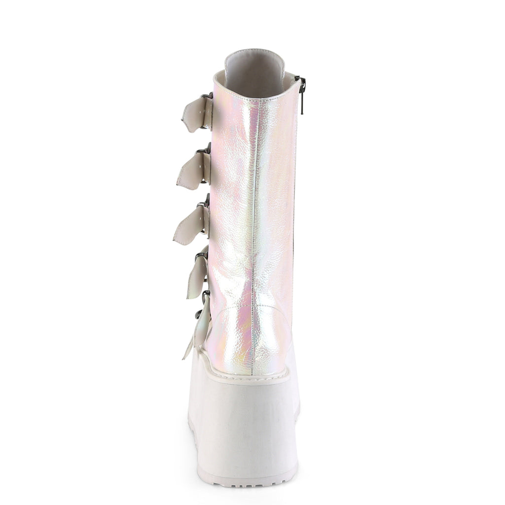 Demonia DAMNED-225 Pearl Iridescent Knee-High Boots