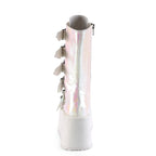 Demonia DAMNED-225 Pearl Iridescent Knee-High Boots