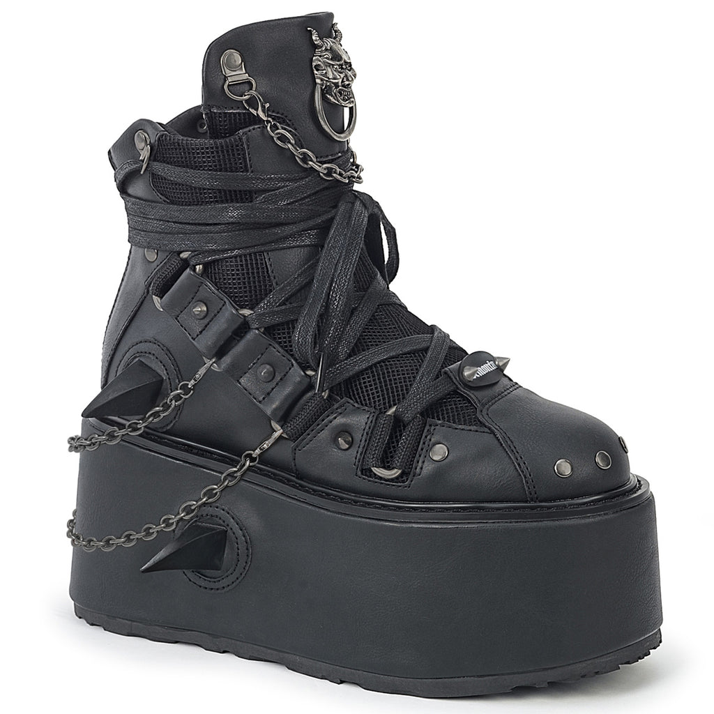 Demonia DAMNED-60 Black Ankle Boots