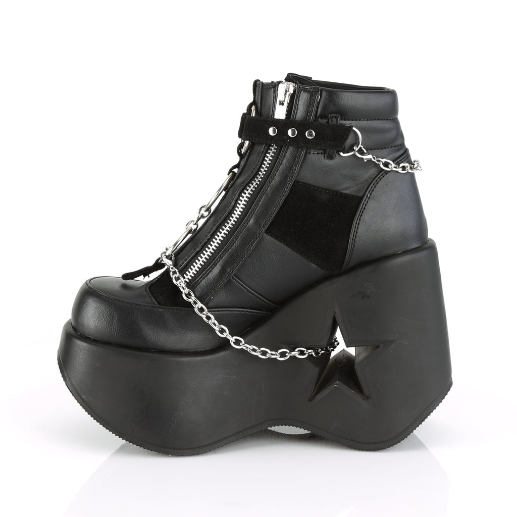 Demonia DYNAMITE-101 Black Vegan Suede Ankle Boots