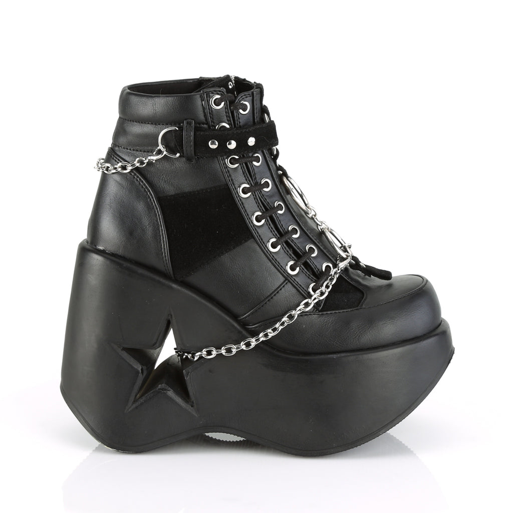 Demonia DYNAMITE-101 Black Vegan Suede Ankle Boots