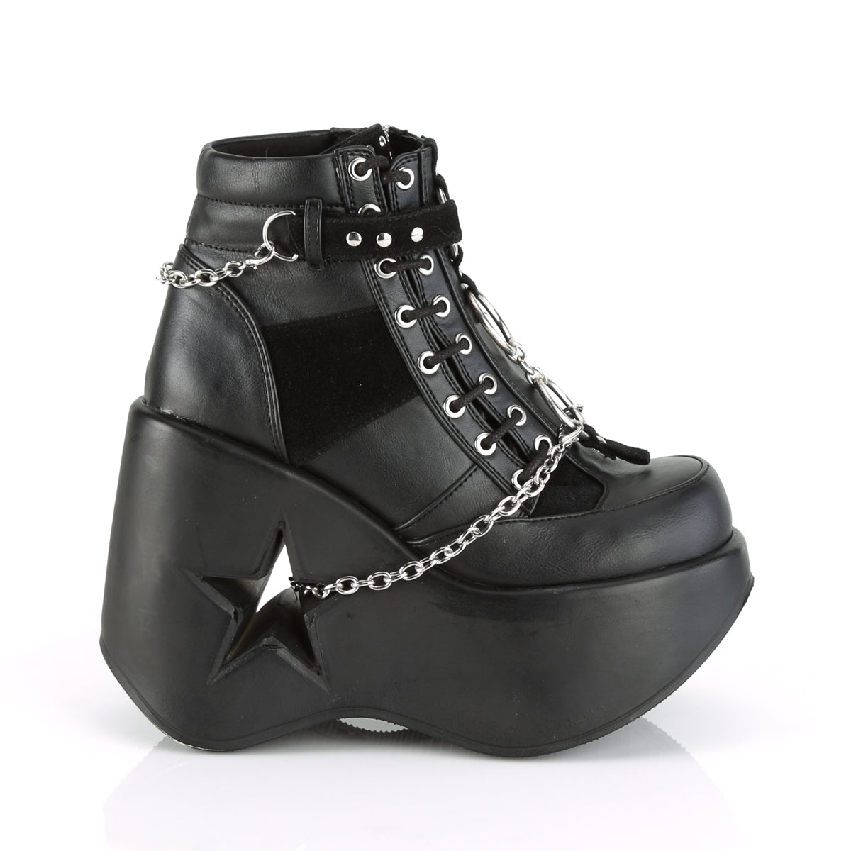Demonia DYNAMITE-101 Black Vegan Suede Ankle Boots