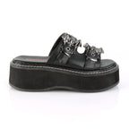 EMILY-100 Black Vegan Leather