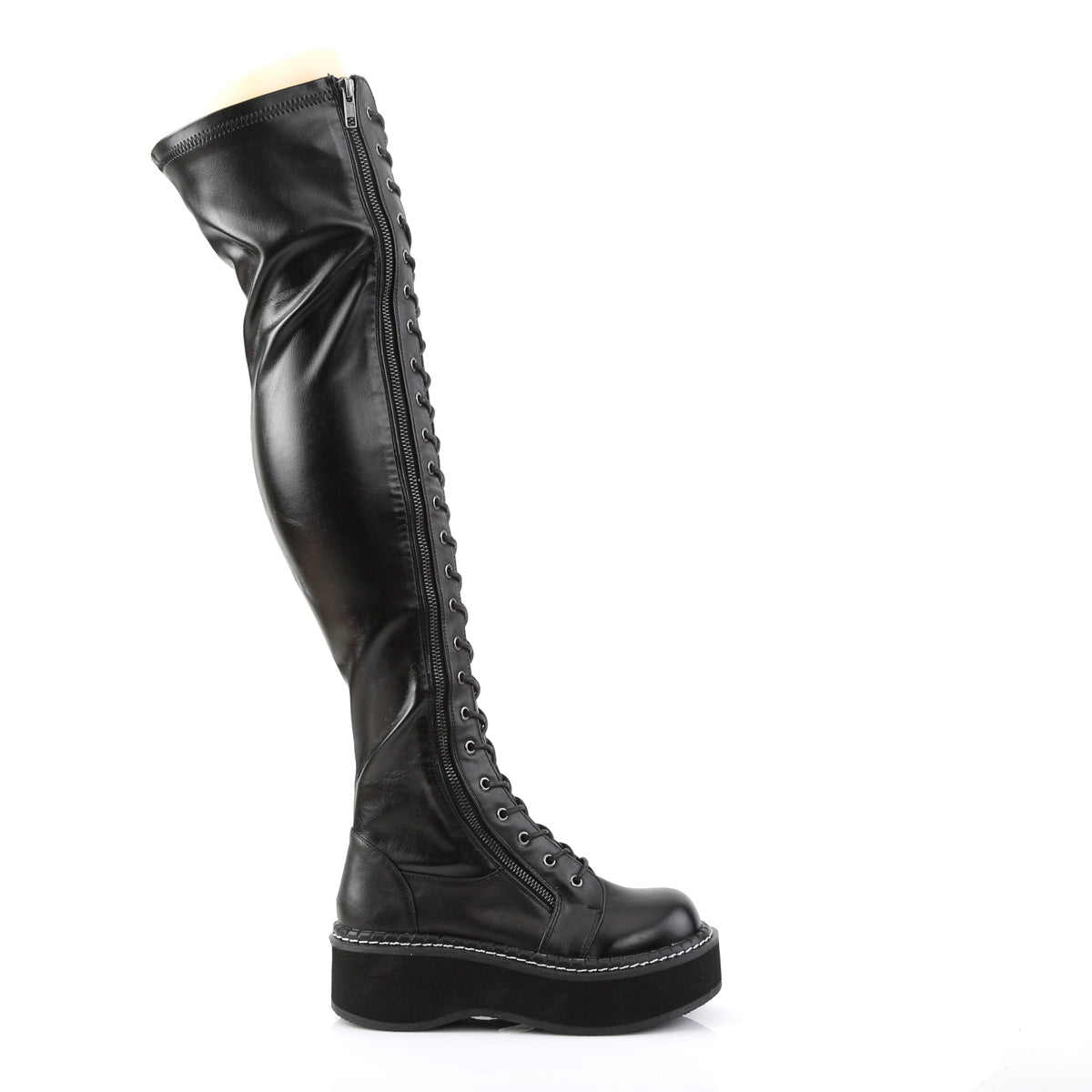EMILY-375 Black Stretch Pu