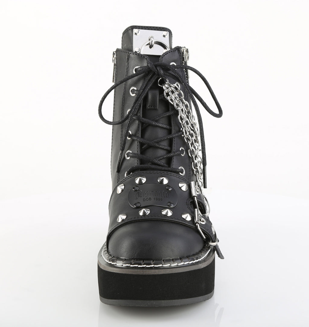 EMILY-57 Black Vegan Leather