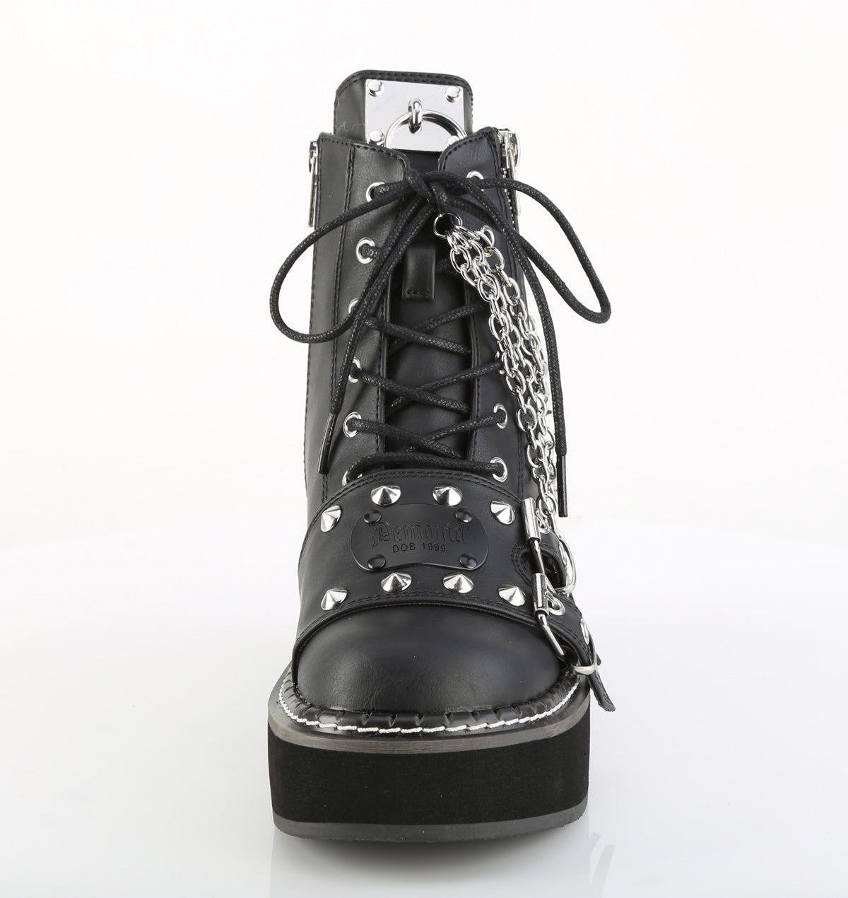 EMILY-57 Black Vegan Leather
