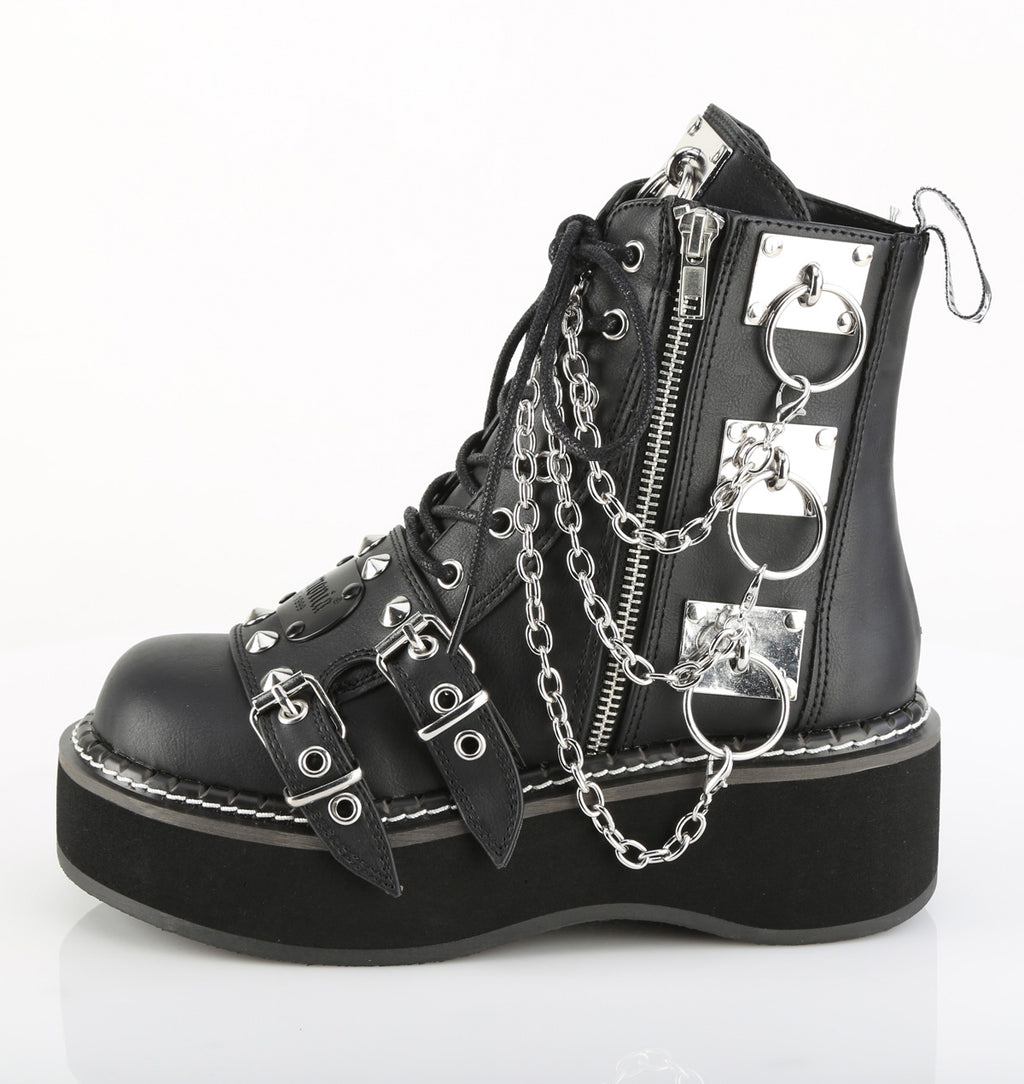 EMILY-57 Black Vegan Leather