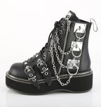 EMILY-57 Black Vegan Leather