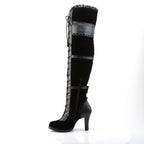 Demonia GLAM-300 Black Velvet Over-the-Knee Boots