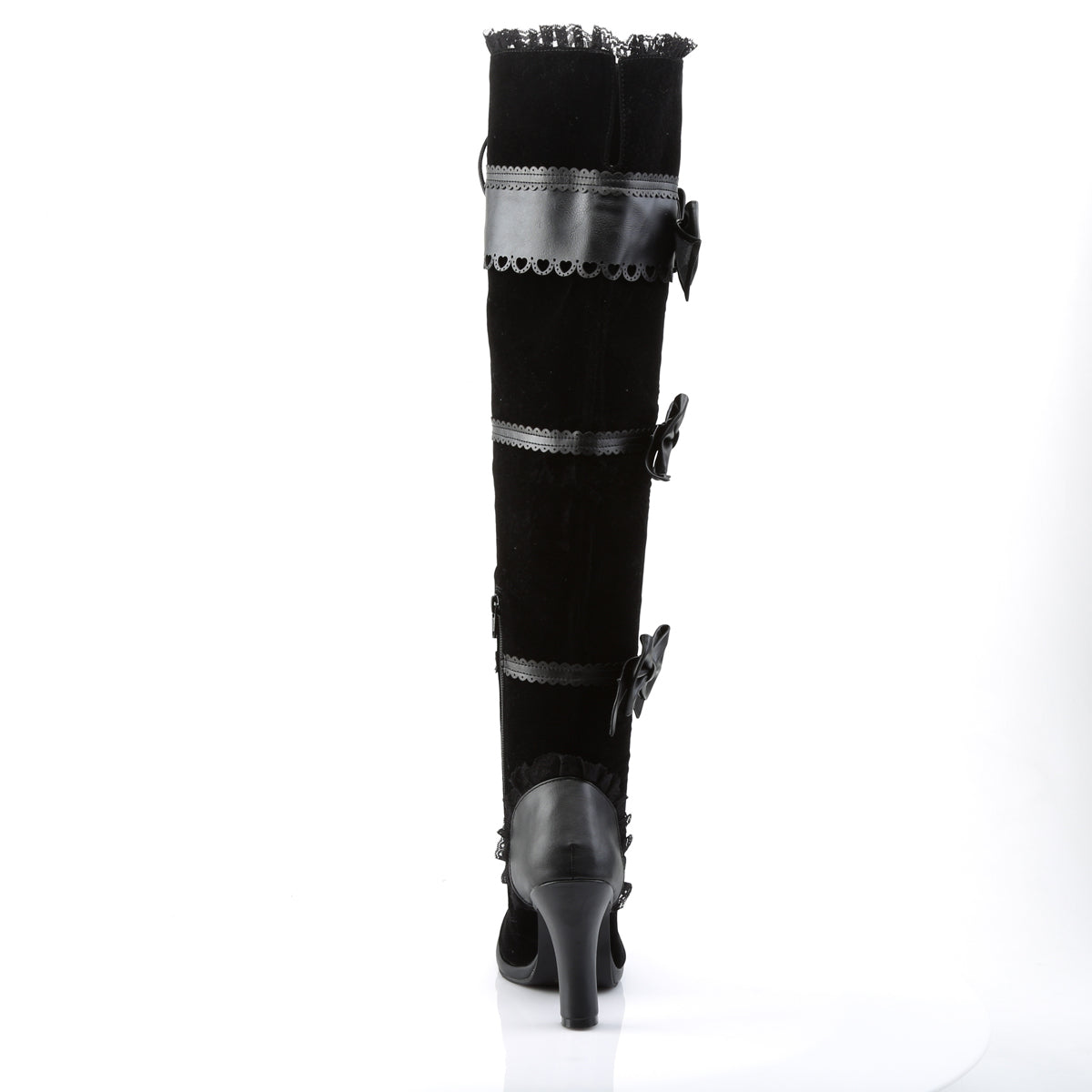 Demonia GLAM-300 Black Velvet Over-the-Knee Boots