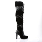 Demonia GLAM-300 Black Velvet Over-the-Knee Boots