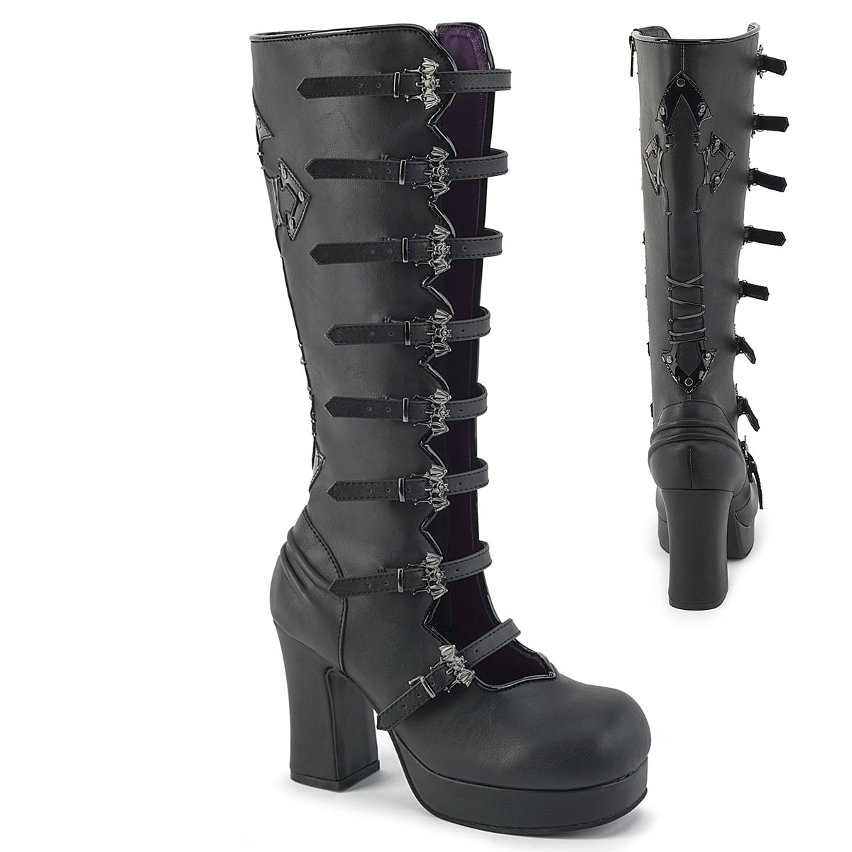 Demonia GOTHIKA-160 Black Knee-High Boots Main image