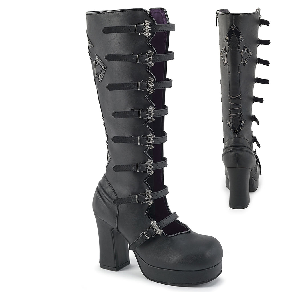 Demonia GOTHIKA-160 Black Knee-High Boots