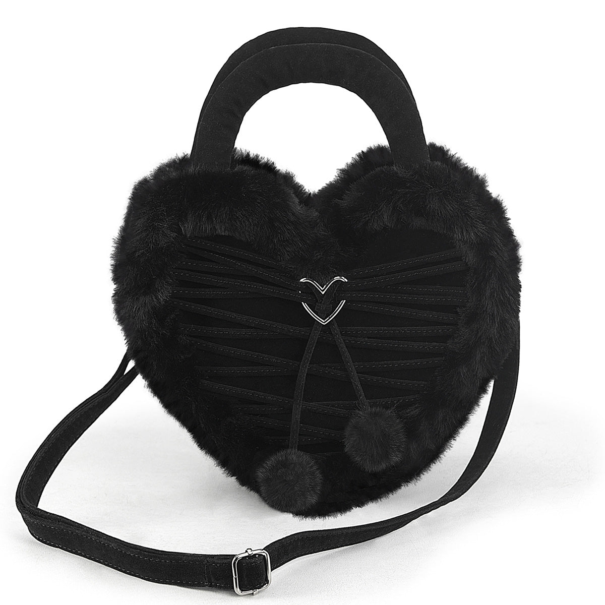 Demonia HB-631 Black Faux Suede Handbag Main image