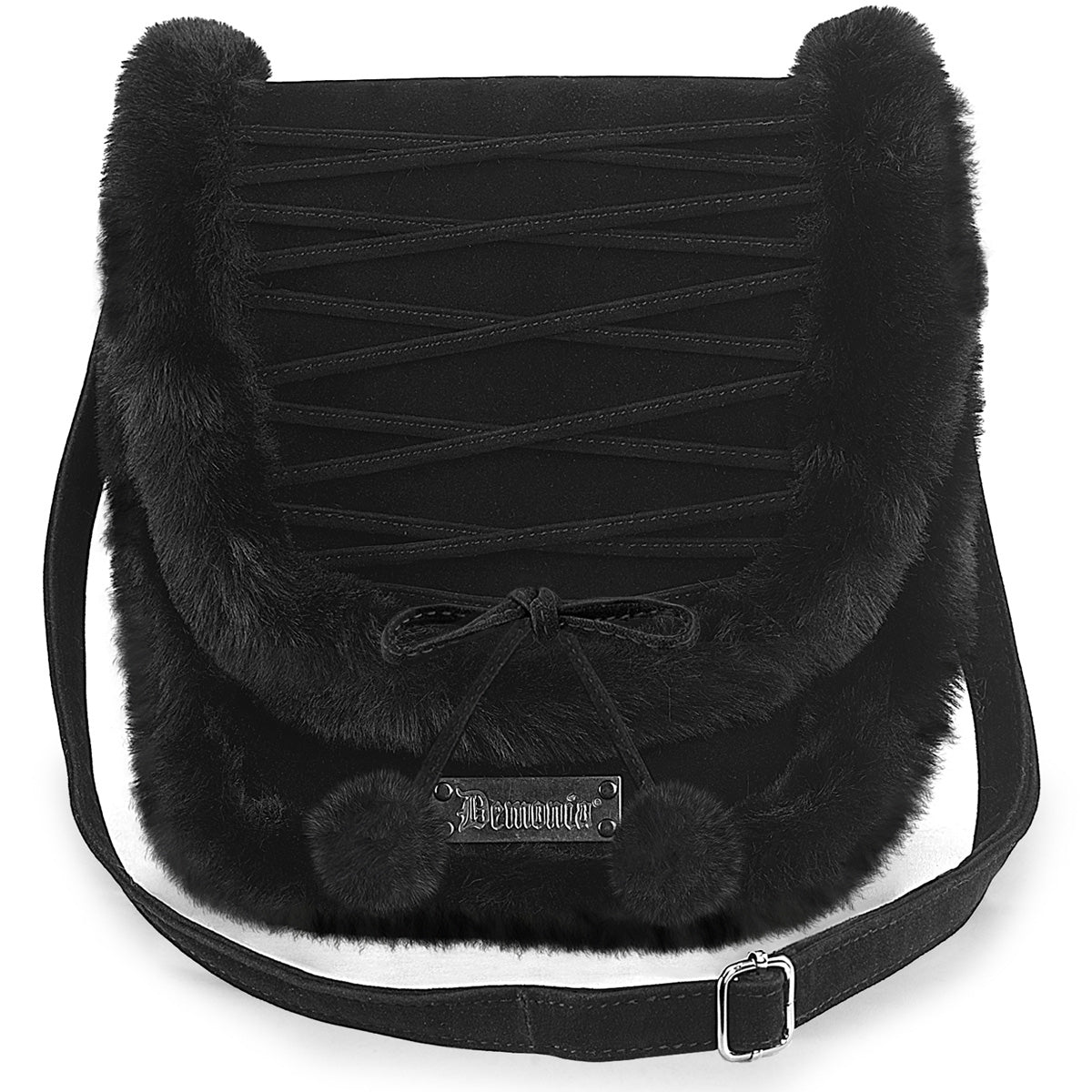 Demonia HB-663 Black Faux Suede Handbag Main image