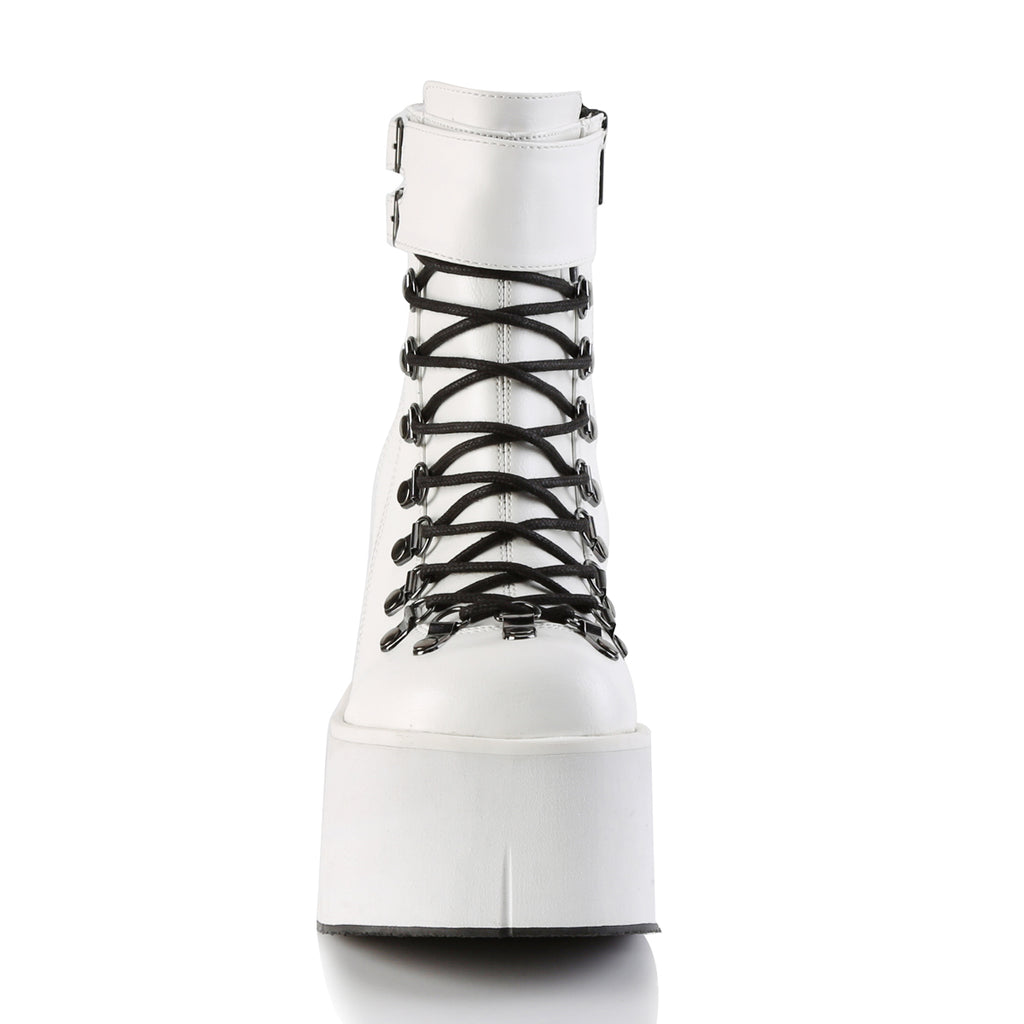 Demonia KERA-21 White Ankle Boots