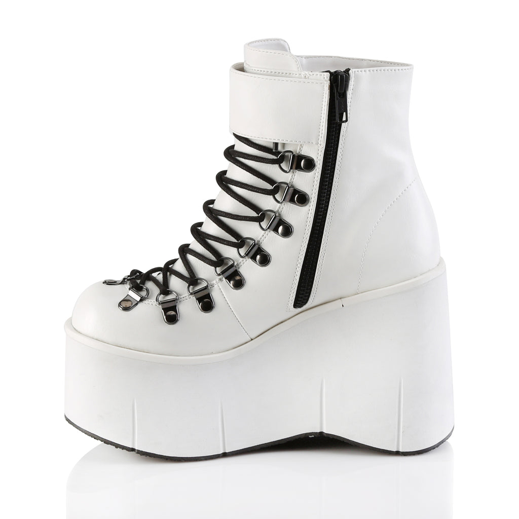Demonia KERA-21 White Ankle Boots