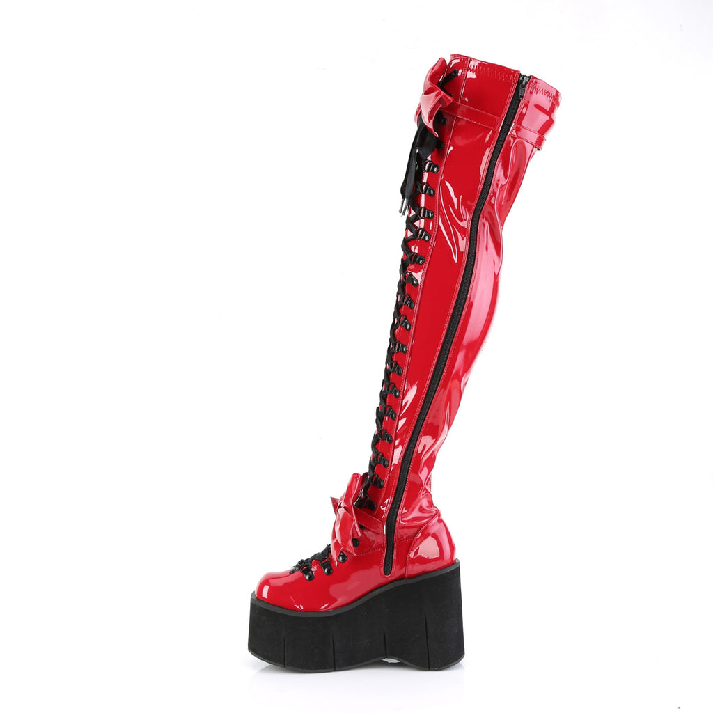 Demonia KERA-303 Red Over-the-Knee Boots