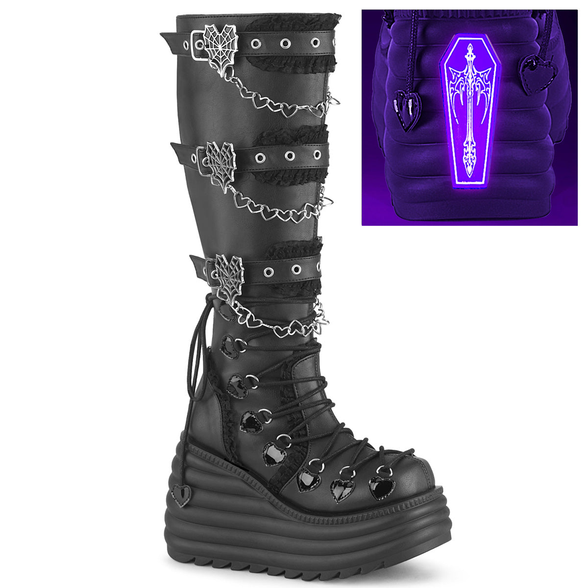 MORTE-215 Black Vegan Leather Main image
