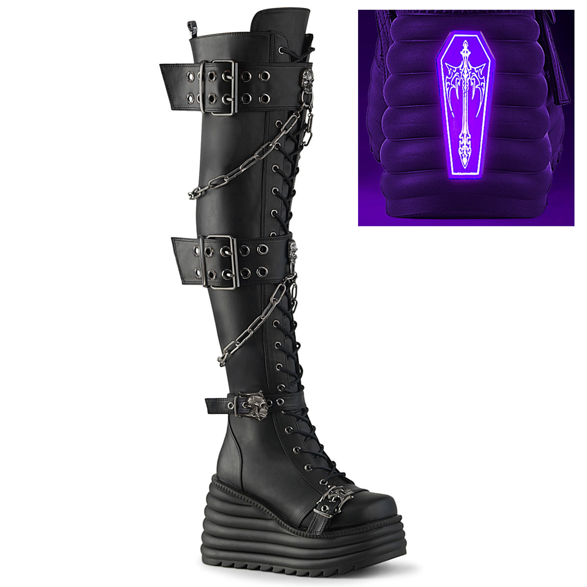 MORTE-312 Black Vegan Leather Main image