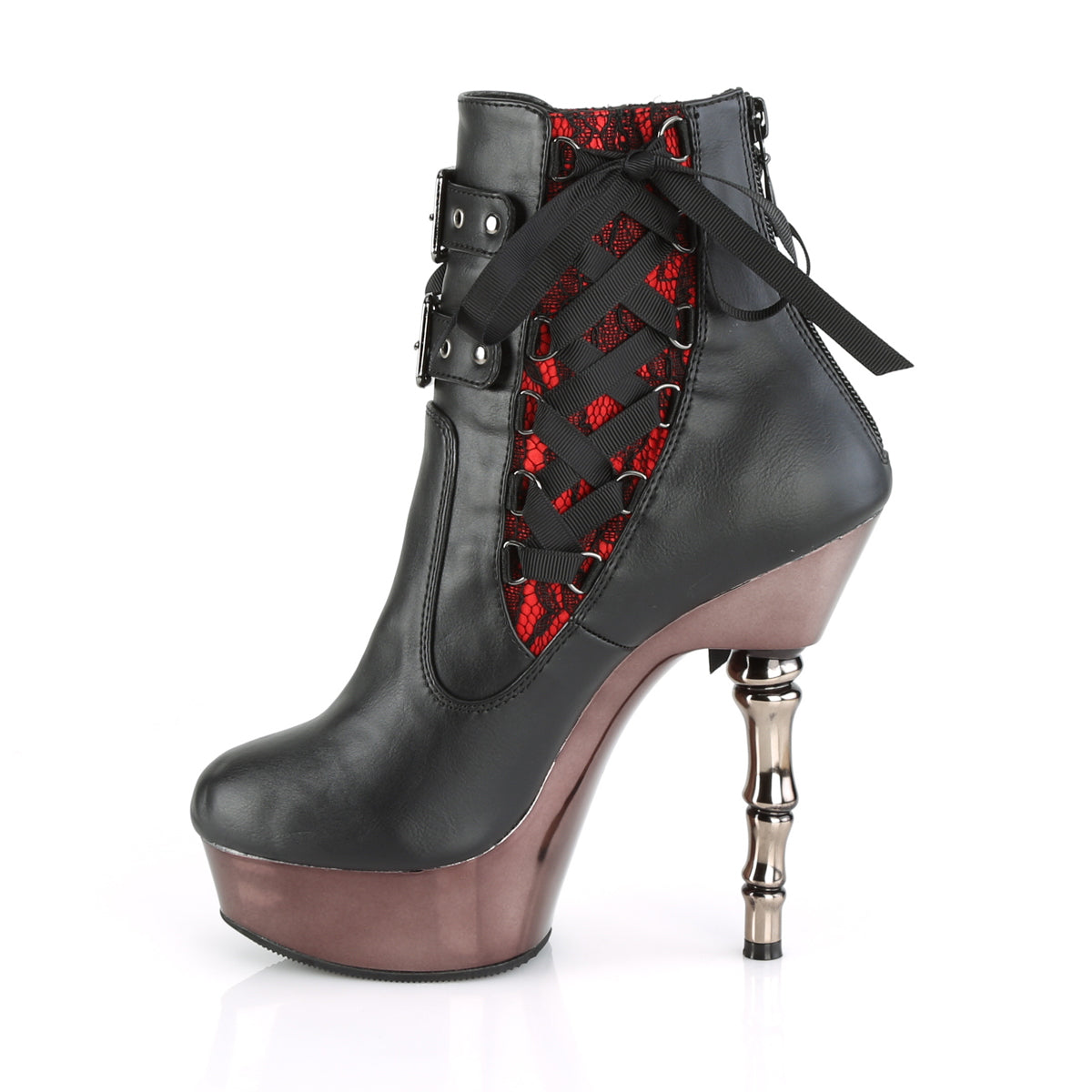 Demonia MUERTO-1030 Black Pewter Chrome Knee-High Boots