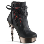 Demonia MUERTO-1030 Black Pewter Chrome Knee-High Boots