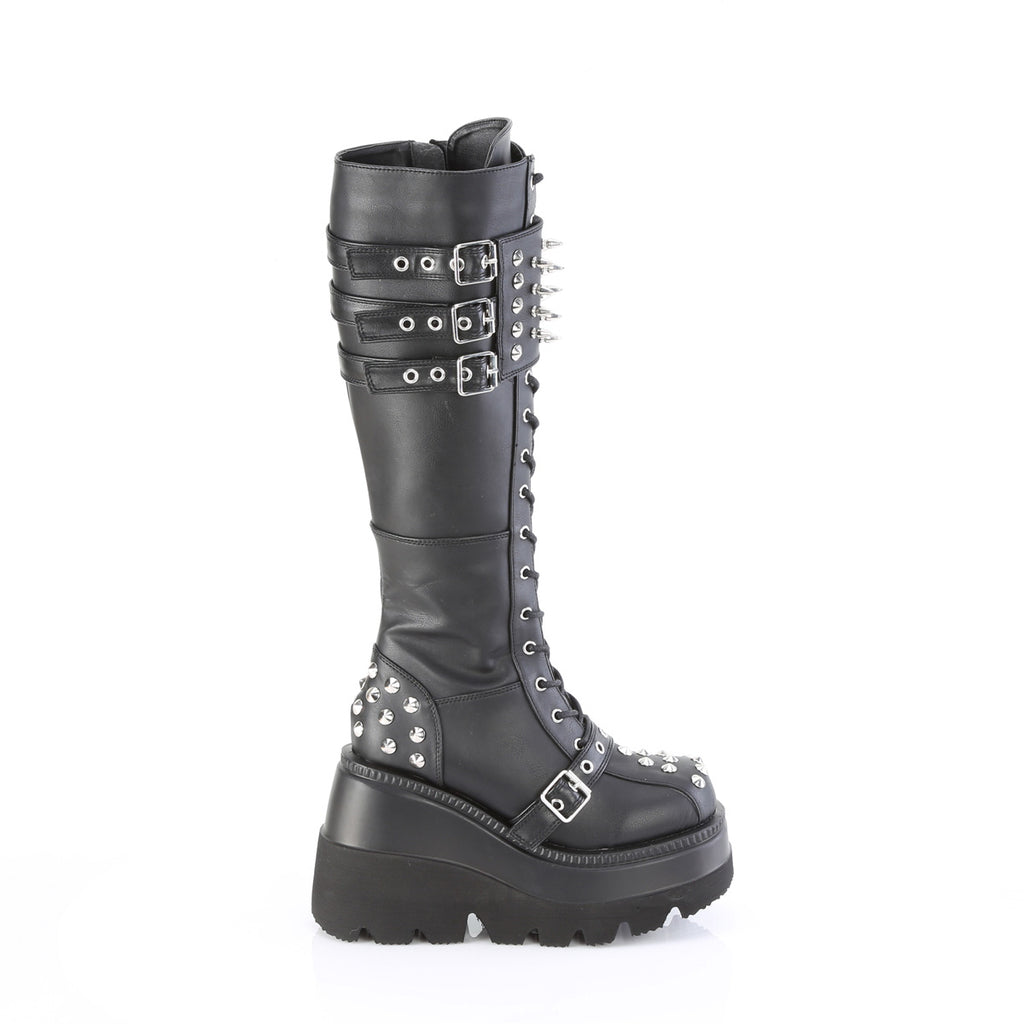 Demonia SHAKER-225 Black Knee-High Boots