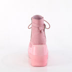 Demonia SHAKER-52 Black. Pink Vegan Suede Ankle Boots