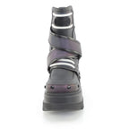 Demonia SHAKER-58 Green Multi Reflective Black Ankle Boots