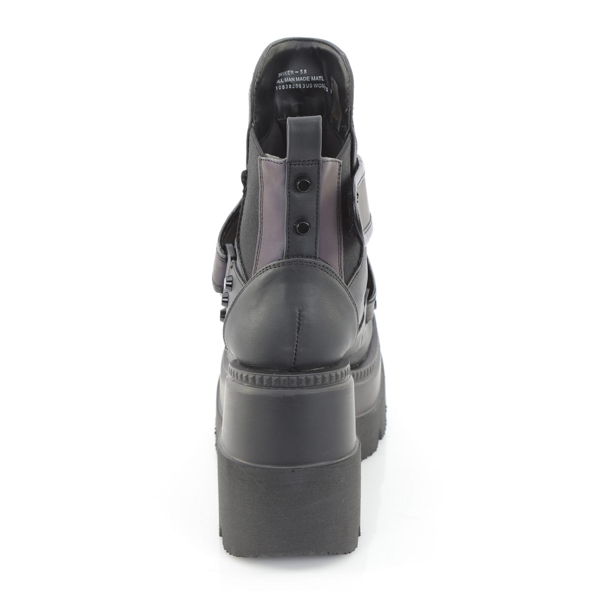 Demonia SHAKER-58 Green Multi Reflective Black Ankle Boots