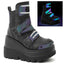 Demonia SHAKER-58 Green Multi Reflective Black Ankle Boots