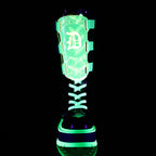 Demonia SLACKER-156 Black UV Neon Green Knee-High Boots