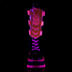 Demonia SLACKER-156 Black UV Neon Pink Knee-High Boots