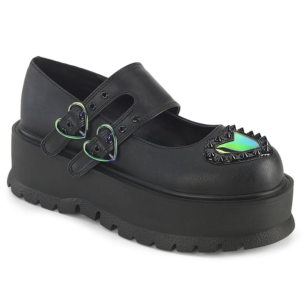 Demonia SLACKER-25 Black Platform Heels